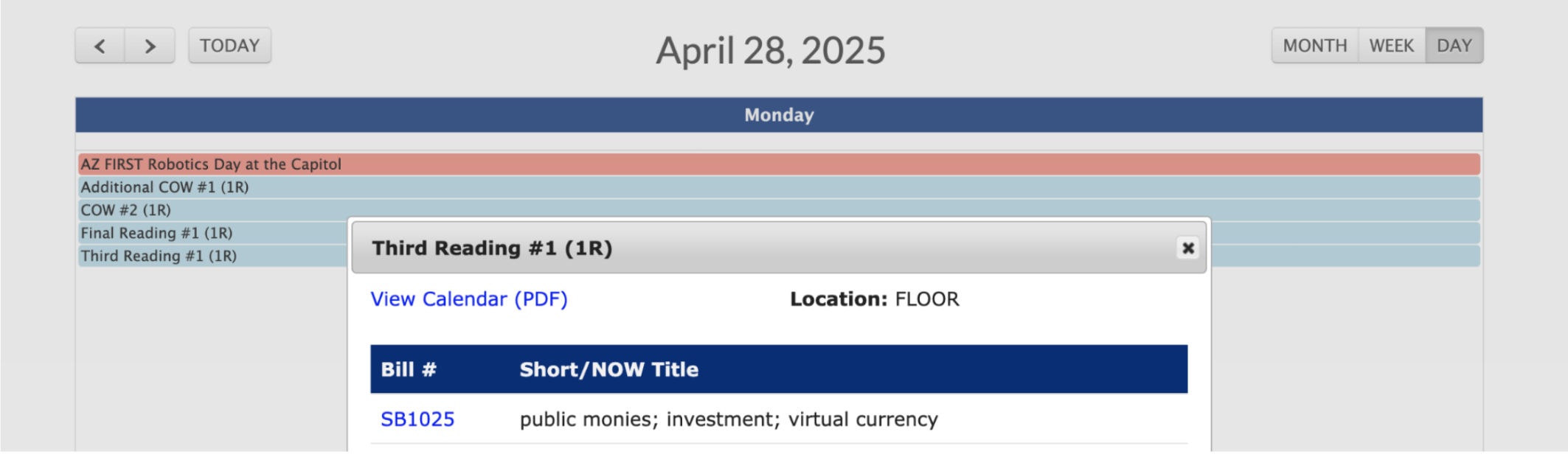 Arizona state approves SB 1025 crypto reserve bill, April 28 | Azleg.gov